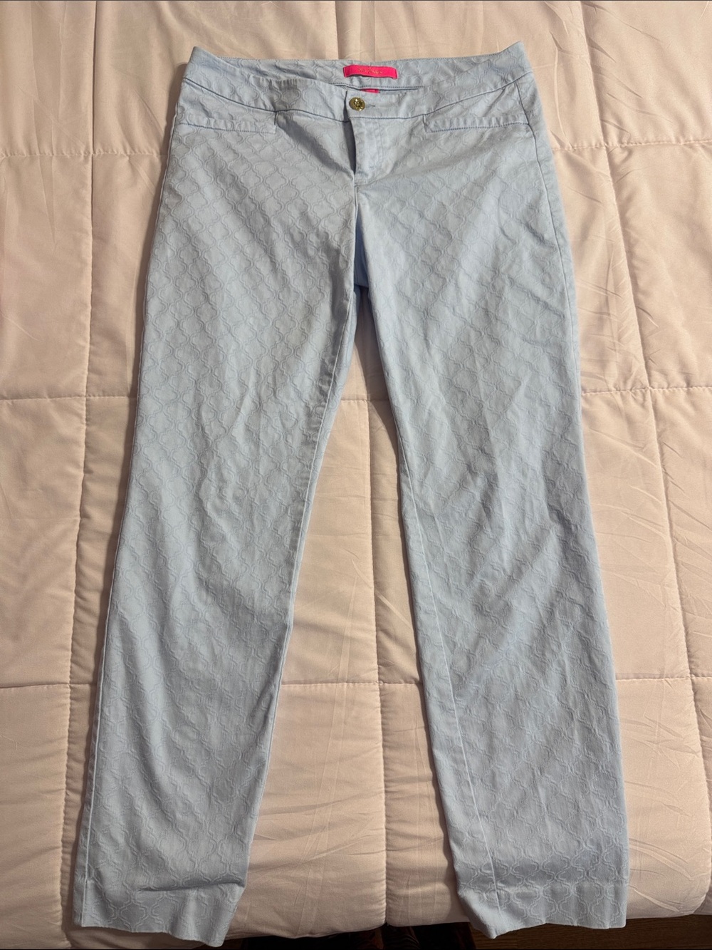 Lilly Pulitzer Pale Blue Straight-Leg Jeans